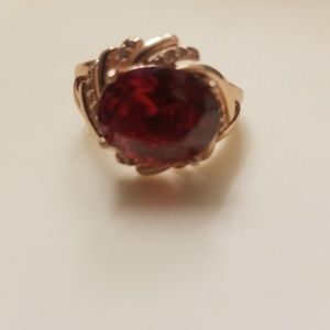 Ruby and diamond Rose gold ring size 6